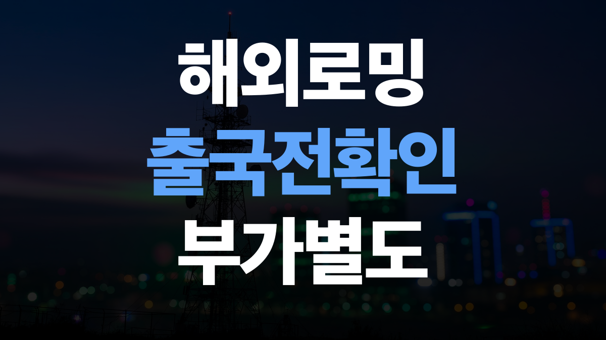 알뜰폰 요금제 비교분석 추천 - 해외로밍 출국전 싸게쓰는법 총정리