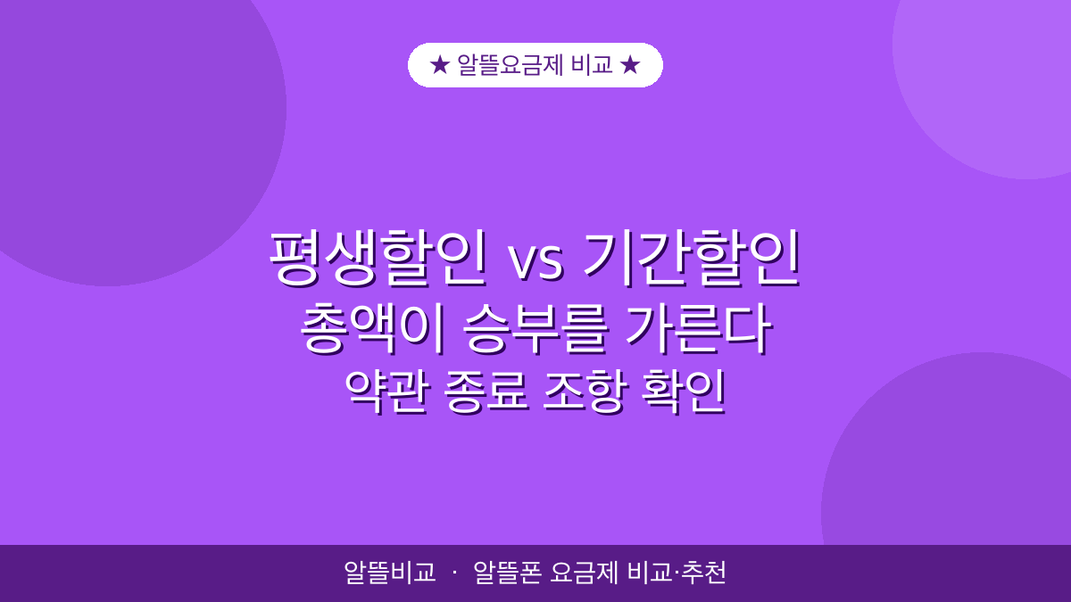 알뜰요금제 비교 | 평생할인 vs 기간 할인